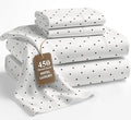 LANE LINEN King Bed Sheets – 450 Thread Count Long-Staple 100% Cotton King Size Bed Sheets, Hotel Luxury Soft Silky Sateen Weave, Durable for Daily Use, Fully Elasticized 15" Deep Pocket – Polka Dot