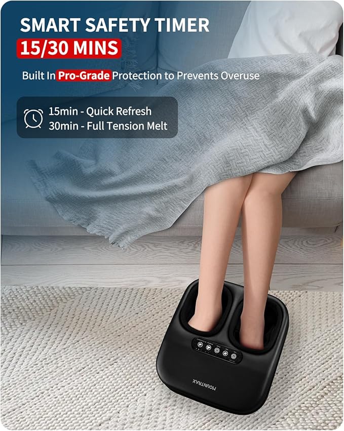 MOUNTRAX Shiatsu Foot Massager with Heat, Deep Kneading Foot Massager for Plantar Fasciitis, Neuropathy, Improve Circulation and Pain Relief – DIY Customizable Design Foot Massage with Drawing Pen