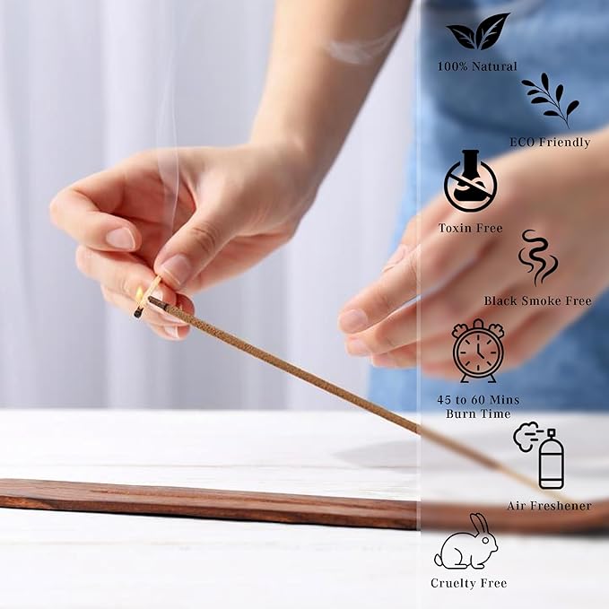 Palo Santo Incense Sticks, Organic Hand Dipped 100 Sticks with Natural Herbs & Aromatic Ingredients, Burn Time 45 to 60 Minutes, Incense for Positivity, Yoga, Meditation, Relaxation, Spiritual Gift
