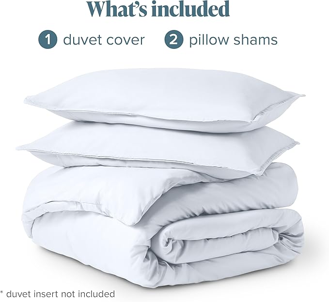 Bare Home Bedding Duvet Cover Full Size - Premium 1800 Super Soft Collection - Lightweight, Cooling Duvet Cover - Soft Breathable Bedding (Full, White)