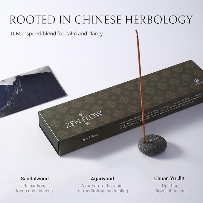 Sandalwood Agarwood Incense Sticks – Natural Herbal Incense, Low-Smoke, Non-Toxic, Grounded Woody Aroma, 40 Min Burn, Gifts fo Yogis & Stress Relief & Meditation