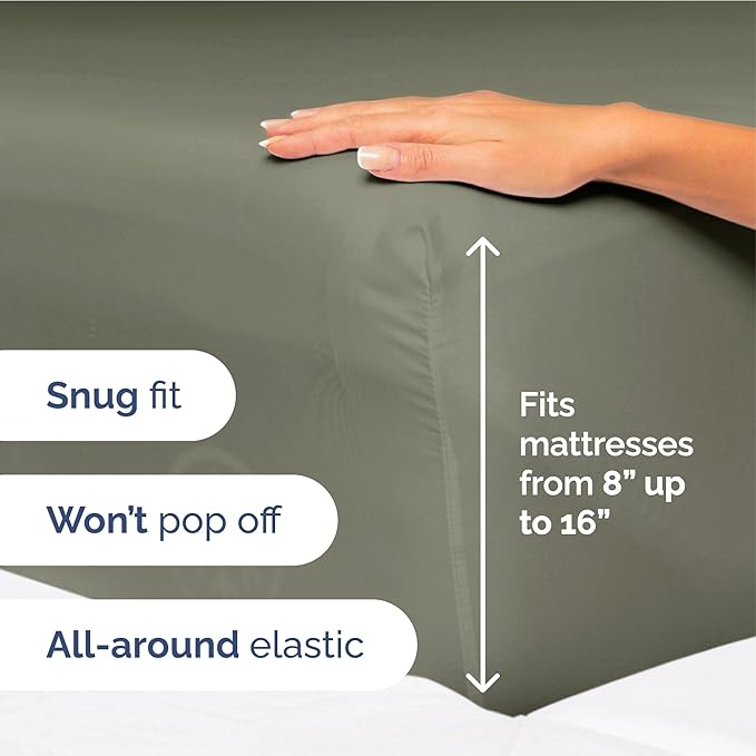 Twin XL Size 3-Piece Sheet Set - Extra Soft, Breathable & Cooling - Hotel Luxury Durable Bed Sheets - Deep Pockets, Easy-Fit & Wrinkle-Free - Dark Taupe Oeko-Tex