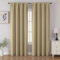 CUCRAF Beige Blackout Curtains 84 inch Length 2 Panels Set, Rod Pocket Room Darkening Drapes for Bedroom Living Room, Insulated Thermal Light Blocking Window Curtain (W52 x L84 Inch)
