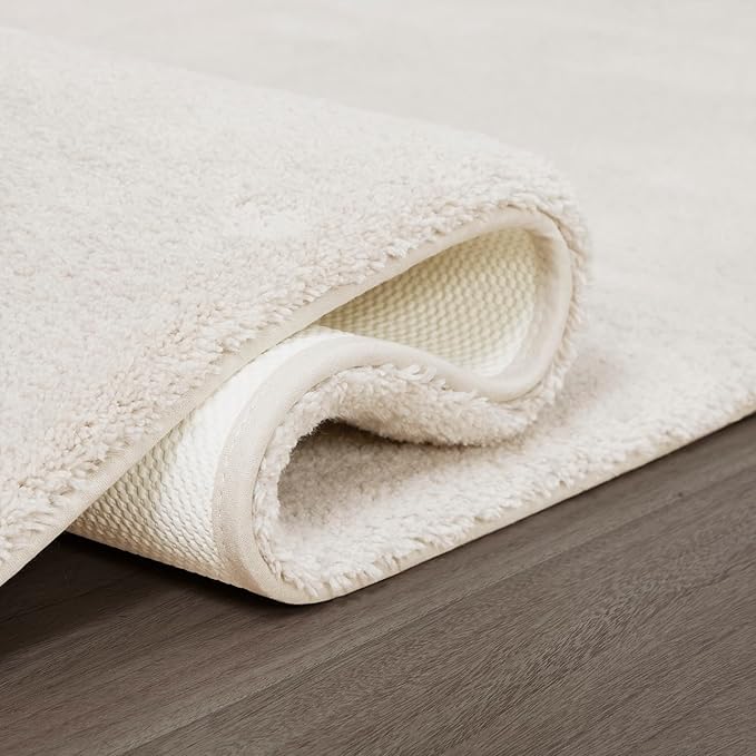 Madison Park Signature Non Slip, Luxrurious Plush Mat, Absorbent, Quick Dry, Spa Design Bath Room Décor Marshmallow Bathroom Rug, 1'8"x2'6", Cream
