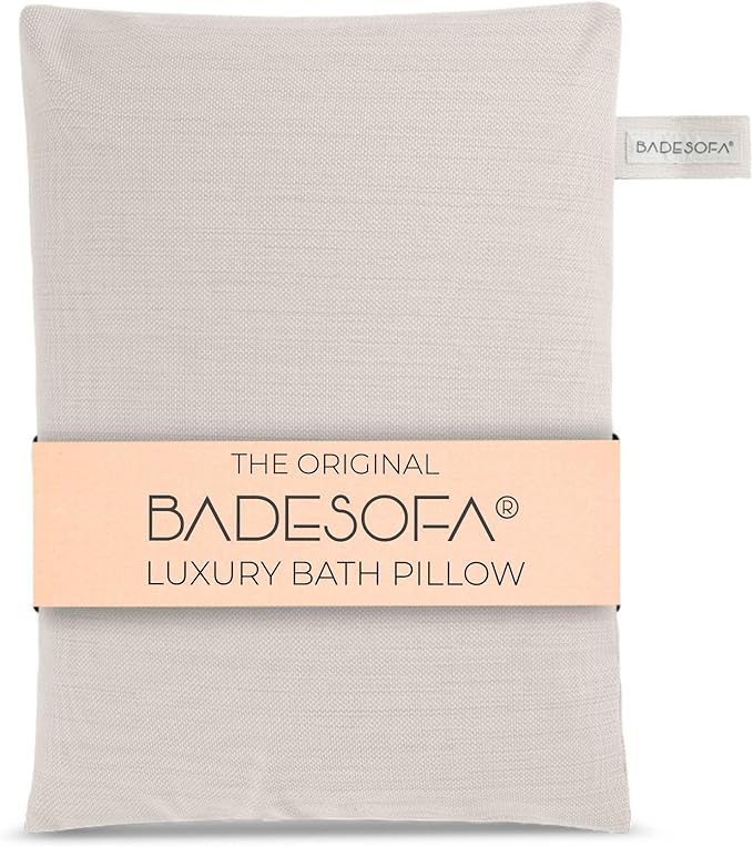 BADESOFA® Luxury Seat Cushion for Bath | Premium-Quality Materials | Comfortable & Quick-Drying | Washable Bath Pillow in Ivory Pearl | Home Spa | Suitable for Bathtub, Steam Sauna & Hot Tub
