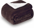 SOCHOW Sherpa Fleece Throw Blanket, Reversible Super Soft Luxurious Plush Blanket Twin Size, Brown(60inch X80'')