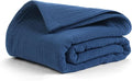 Salt Earth 100% Cotton Muslin Throw Blanket Gauze Blanket 50"X70" Throw 4 Layered for Couch, Bed, Living Room, Home, Lightweight & All Season Blankets & Throws, Easy wash, Skin Friendly (Navy Blue)