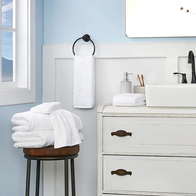 SKL Home CloudSoft Cotton Luxury 4-Piece Washcloth Set, White