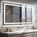 48"x32" LED Bathroom Mirrors for Wall, Front and Backlit Mirror, Anti-Fog Vanity Mirror with Lights, Stepless Dimmable Lighted Mirror, 3 Colors Smart Mirror (Horizontal/Vertical)