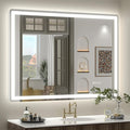 SMIROR LED Bathroom Mirror with Lights 40"x 30", Rounded Rectangle Lighted Vanity Mirror for Wall, Front Lit and Backlit, 3 Colors, Dimmable, Anti-Fog, Tempered Glass (Horizontally/Vertically)