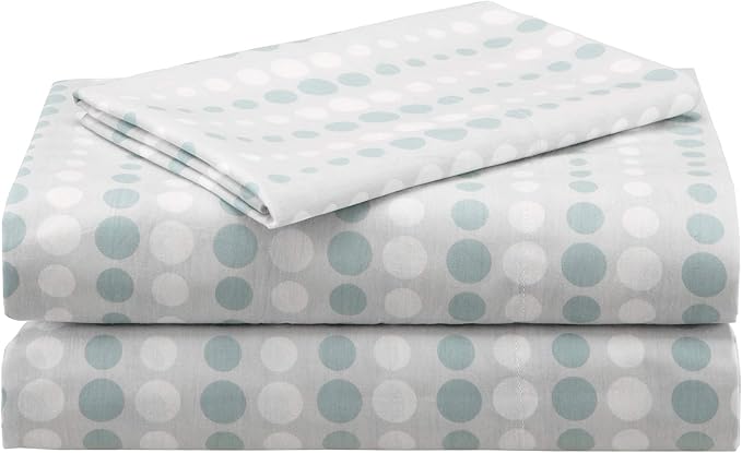 Madison Park Essentials Bed in a Bag Comforter, Vibrant Color Design All Season Down Alternative Cover with Complete Cotton Sheet Set, King(104"x92"), Knowles, Circular Aqua, 9 Piece