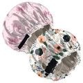 2 PCS Bonnets for Women Girls Satin Hair Bonnet Silk Adjustable Elastic Double Layer Hair Wrap Sleep Cap Comfort Cute-Bowknot Flower