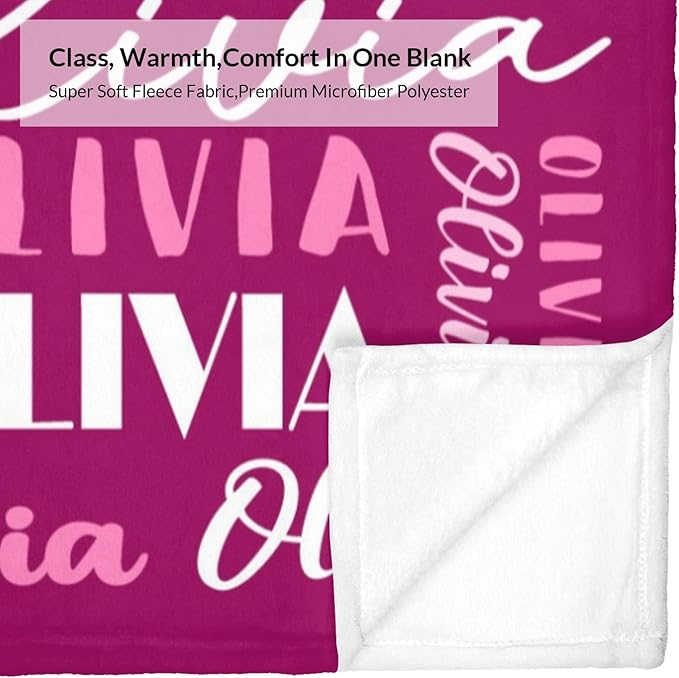 Name Blanket Personalized Blanket for Adult Kids Flannel Customize Throw Blanket Custom (Color 30, 40 x 50 Inches)