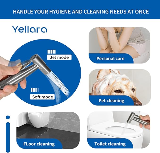 Handheld Bidet Sprayer for Toilet - Feminine Wash, Toilet Cleaning - Stainless Steel, Adjustable Water Pressure, Easy Installation