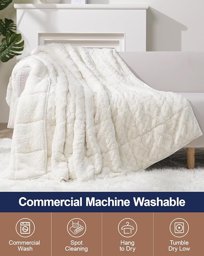 Super Fuzzy Soft Sherpa Fleece Weighted Blanket, 15 lbs Dual Sided Fluffy Heavy Weighted Blankets for Adults - No Bunching with Double Layers of Soft Inner Lining (48"x 72", 15 Pounds)