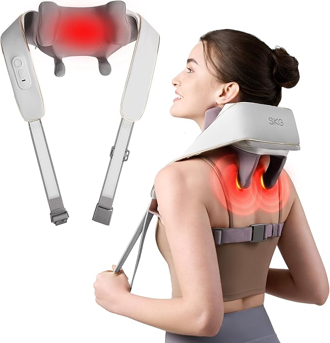 SKG Neck Massager for Pain Relief Deep Tissue 6D Kneading with Heat Cordless Neck and Shoulder Massage for Men and Women H5 mini
