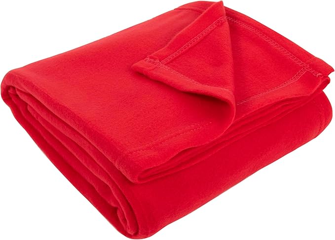 (24 Pack) Bulk Fleece 50x60 Throw Blankets for Wedding Favors, Homeless Women, Men, Homes, Bed, Sofa, Couch, Office, Pet Blankets, Travel | Soft Warm Lightweight Throw Blankets in Bulk (Red)