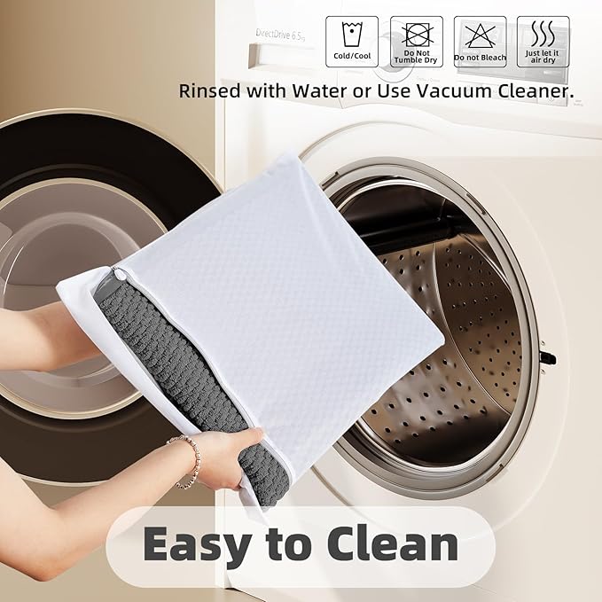 Bathroom Rugs Non Slip Washable, Super Absorbent Thin Bath Mat Quick Dry Low Pile Bathroom Rug, Dark Grey 20"x48"
