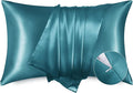 Bedsure Satin Pillowcase with Zipper, Similar to Silk Pillow Cases 2 Pack, Satin King Size Pillow Cases Set of 2, Silky & Soft Pillow Cover for Hair and Skin, Gifts for Women Men, Teal, 20x36 Inches
