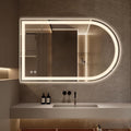 Niccy Arched LED Bathroom Mirror, 48x30 Arch Wall Mounted Frameless Bathroom Mirror for Vanity, Smart Lighted Frontlit Mirrors with Memory Function for Bathroom Bedroom Beauty Hair Salon