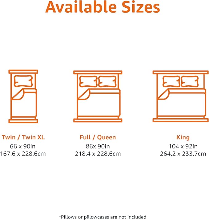Amazon Basics Lightweight Microfiber Comforter Sets, 3-Pieces, Off White, Floral, King