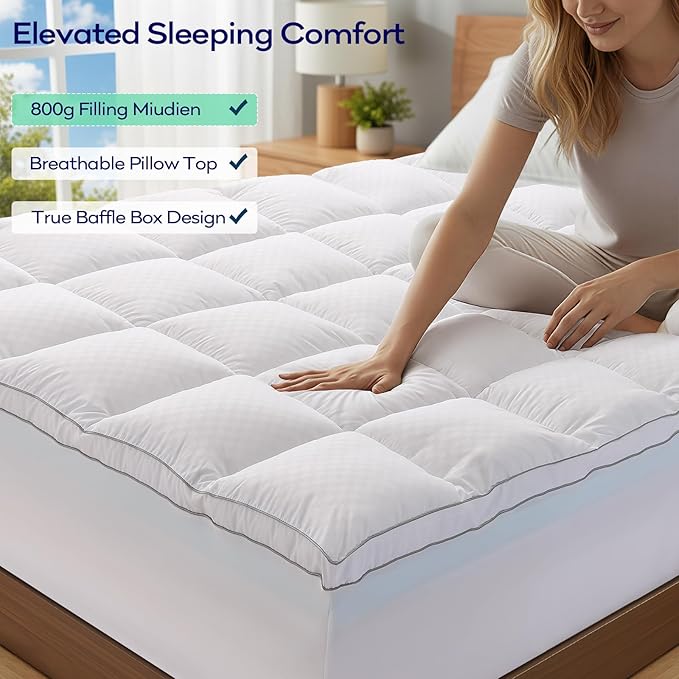 OLANLY Dual-Layer 4 Inch Twin Size Memory Foam Mattress Topper for Back Pain, 2 Inch Cooling Pillow Top Mattress Pad Cover and 2 Inch Gel Memory Foam Topper, Deep Elastic Pocket, White