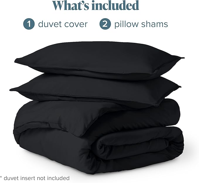 Bare Home Bedding Duvet Cover Oversized King Size - Premium 1800 Super Soft Collection - Lightweight, Cooling Duvet Cover - Soft Breathable Bedding (Oversized King, Black)