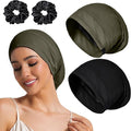 Sleep Cap Bonnet for Sleeping Black Women Men, Adjustable Cooling Lining Bonnets for Curly Hair Wrap Braids Beanie Night Hat