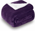 SOCHOW Sherpa Fleece Throw Blanket, Double-Sided Super Soft Luxurious Plush Blanket Throw Size, Aubergine, 50x60 inches