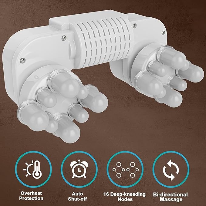 cotsoco Neck Massager, Shiatsu Neck and Back Massager with Heat for Pain Relief, Deep Tissue 3D Kneading Massage Pillow, Relaxation Gifts for Men and Women, Gifts for Dad, Elderly,Wife（Gray）