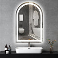 Niccy Arched LED Bathroom Mirror, 39x26 Arch Wall Mounted Frameless Bathroom Mirror for Vanity, Smart Lighted Frontlit Mirrors with Memory Function for Bathroom Bedroom Beauty Hair Salon