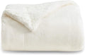 Bedsure GentleSoft Sherpa Fleece Throw Blanket for Couch - Thick and Warm Throw for Women and Men, Soft Fuzzy Plush Blanket for Winter, Cream, 50x60 Inches