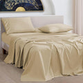 URBANHUT 100% Cotton Sheets - 1000 Thread Count California King Sand Sheet Set (4Pc), Long Staple Cotton Sheets, All Season Sateen Weave, Luxury Hotel Calking Bedsheets,16" Deep Pocket - Sand