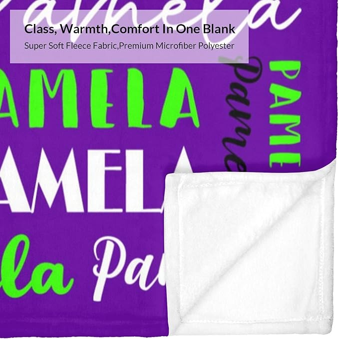 Name Blanket Personalized Blanket for Adult Kids Flannel Customize Throw Blanket Custom (Color 28, 60 x 80 Inches)