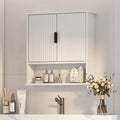 Bathroom Wall Cabinet,Farmhouse Medicine Cabinet for Bathroom with 2 Doors,Wall Mounted Medicine Cabinets Over Toilet Storage Cabinet for Laundry Room/Kitchen/Living Room,White,23 x 24