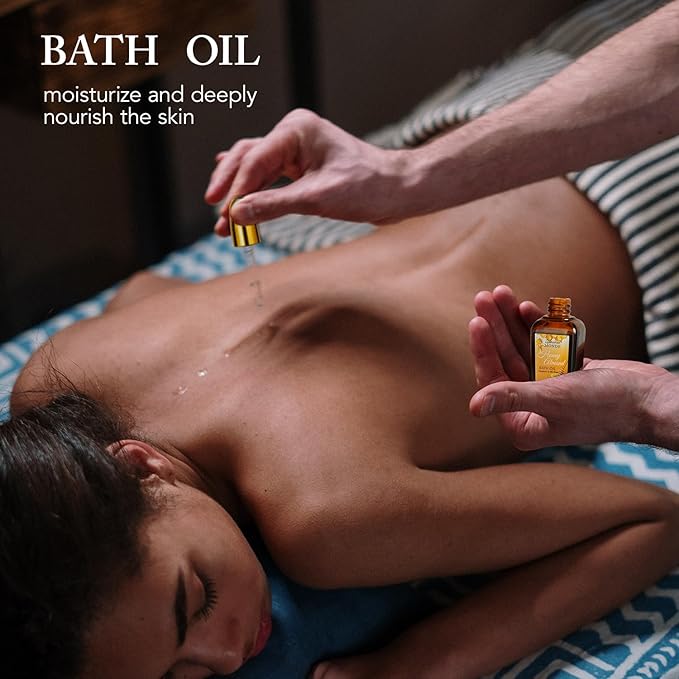 Bath & Body Gift Set, Luxury Home Spa Bath Gift Basket, Honey Almond Scented Bath Set, Pamper Gifts for Women & Teens, 15 Pcs Relaxing Home Spa Kit with Bubble Bath, Bath Salts, Body Lotion