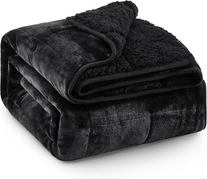 Super Fuzzy Soft Sherpa Fleece Weighted Blanket, 25 lbs Dual Sided Fluffy Heavy Weighted Blankets for Adults - No Bunching with Double Layers of Soft Inner Lining (60"x 80", 25 Pounds)