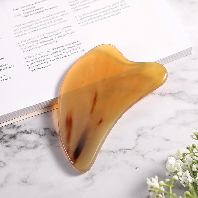 SUPVOX Gua Sha Scraping Massage Tool Natural Buffalo Horn Gua sha Board Therapy Massage Stones Anti Aging Anti Wrinkle