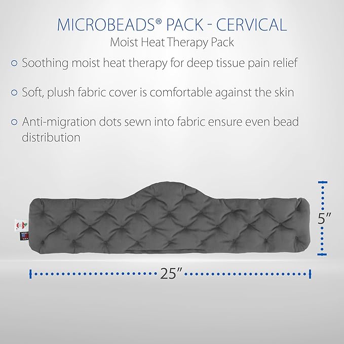 Core Products MicroBeads Moist Heat Therapy Pack - Great Holiday Gift - Cervical 5" X 25"