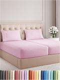 Split King Size 5 Piece Sheet Set - Comfy Breathable & Cooling Bed Sheets Set - Hotel Luxury Bedding for Women, Men, Kids, Teens, Boys & Girls - Deep Pockets and Wrinkle Free - Oeko-Tex - Light Pink