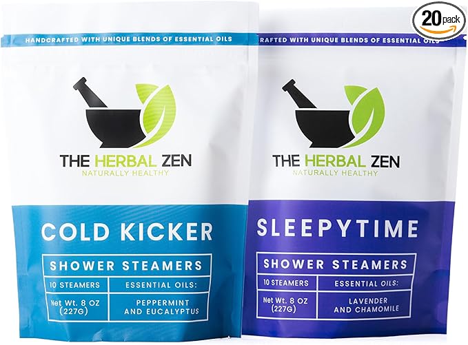 Aromatherapy Shower Steamer Gift Set - Christmas Gift - Adult Stocking Stuffer - USA Made - Shower Bomb Tablets Made with Soothing Natural Essential Oils - Relaxation Gift for Women and Men