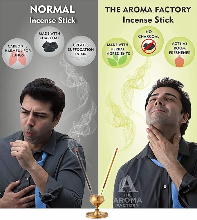 The Aroma Factory Organic Incense Sticks PaloSanto (Herbal Agarbatti for Smudging, Cleansing) 0% Charcoal, 0% Sulphates, 1 x 100g Bottle