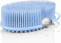 Silver Infused Silicone Body Scrubber Shower - Gentle Back Scrubber Soft Bristles - Avilana Premium Dual Sided Bath Brush Massage - Advanced Material Loofah Alternative - Gift Women Men