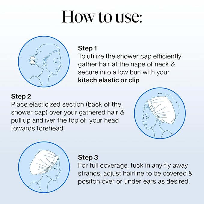 Kitsch Bridgerton x Satin Microfiber Hair Towel Wrap for Women - Super Absorbent, Quick Dry, Anti-Frizz, for Long & Short Hairs, Turbans for Women, Hair Wrap - Toile de Blue