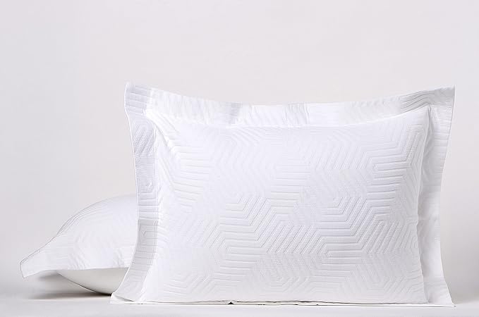 Threadmill Luxury Cotton Blankets for King Size Bed | All-Season Cozy 100% Cotton King Size Blanket | Aster Jacquard Soft & Lightweight Coverlet fits California King, 104x92 | White