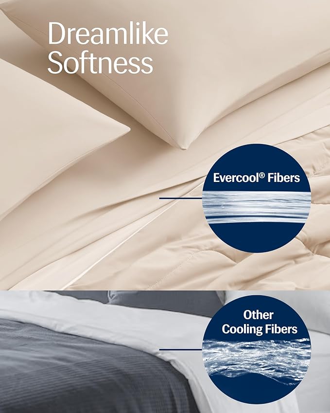 REST® Evercool® Cooling Comforter, King/Cali King, Blanket for Hot Sleepers, All Season Bedding to Keep Cool for Night Sweats, Breathable Lightweight Blanket, 106x90 Inches, Snow Ivory