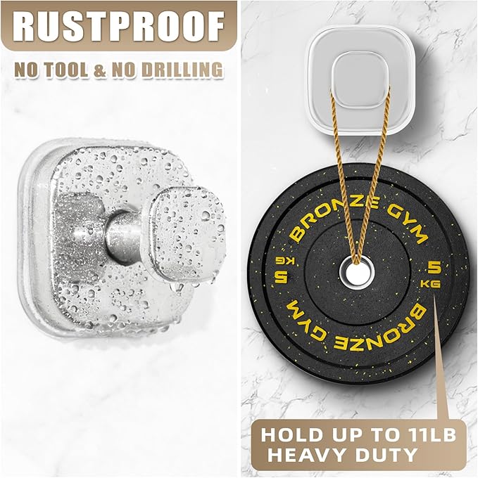 No-Drill Reusable Suction Cup Hooks, Towel, Robe, Loofah, Coat Hook for Glass, Mirror, Tile, Shower, Bathroom, Kitchen & Metal (Smooth, Non-Porous Surfaces) (4, Chrome Polished)