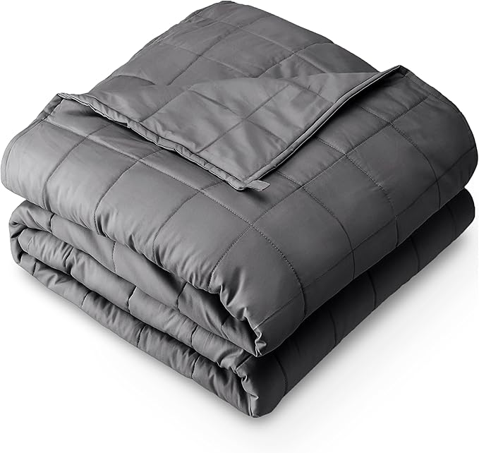Bare Home Weighted Blanket King Size 25lb (80" x 87") for Adults - All-Natural 100% Cotton - Premium Heavy Blanket Nontoxic Glass Beads (Grey, 80"x87")
