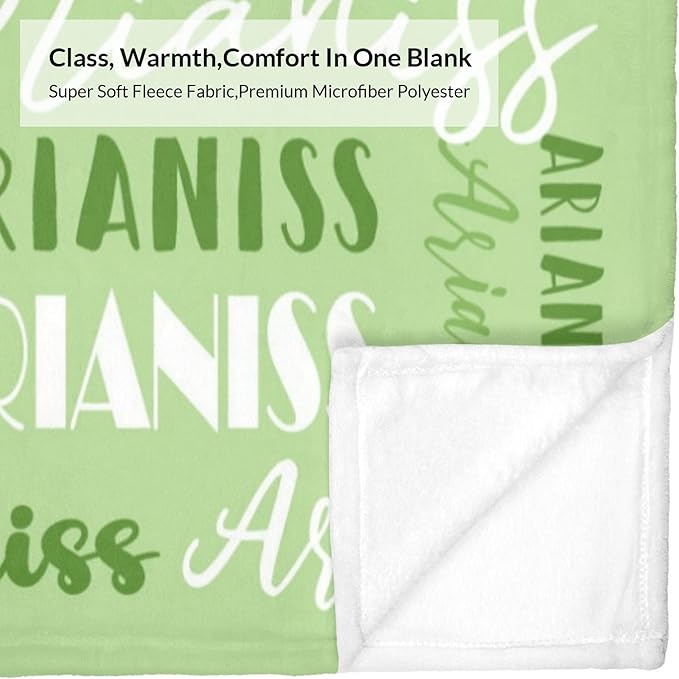 Name Blanket Personalized Blanket for Adult Kids Flannel Customize Throw Blanket Custom (Color 03, 30 x 40 Inches)
