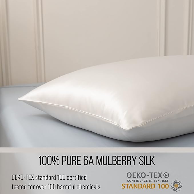 Bella Coterie Luxury Silk Pillowcase for Hair and Skin | 30 Momme | 100% Pure 6A Mulberry Silk | Super Soft | Perfectly Plush [King, Ivory]